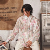 Riolio Floral Shirts Men Casual Breathable Handsome Long Sleeve Tops Spring Autumn Fashion Pockets All-match Ulzzang Daily Aesthetic