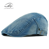 Riolio Brand Oohmy Cotton Denim Newsboy Hats Flat Ivy Gatsby Cabbie Driving Berets Hat Dad Cap for Men Women Vintage Casual Headwear