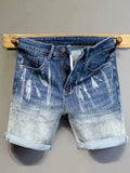 Riolio  New Summer Classic Fashion Retro Blue Denim Shorts Men's Casual Loose Straight Leg Stretch Sports High Quality Shorts 28-36