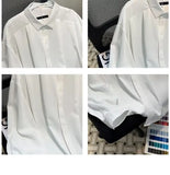 Riolio Korean High-end Long-sleeved Shirt Men's Solid Color High-end Droop Top Spring and Autumn Loose Handsome Shirt Chic Streetwear