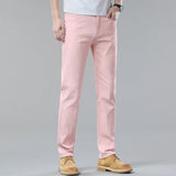 Riolio  White Spring Autumn All-match Business Casual Trousers Male Clothes Jeans Men's Fashion Straight Elastic Cotton Denim Pants