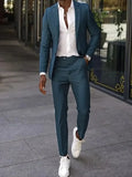 Riolio  2 Pieces New Best Selling Men Blazer Sets Formal Wedding Wear Suits Groom Tuxedos Peaked Lapel ( Jacket+Pants) Costume Homme
