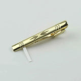 Riolio  New Men's 5cm Metal Gold Slim Tie Bar Wedding Party Business Accessory Stainless Steel Material Tie Clip Clamp Irregular Design