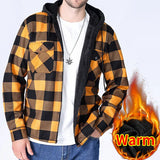 Riolio Plus Fleece Thickened Large Size Autumn and Winter Red Plaid Casual Wear Men's Long-sleeved Shirt Without Ironing