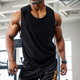 Riolio  Men's Solid Color Sleeveless Gym  Top Summer Quick Dry Breathable Workout Running Beach Muscle Shirt