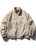 Riolio Japanese Trendy Workwear Harlan Jaet Men's Spring Autumn Loose Baseball Sle Versatile Collar ort Coat Ox Fabric