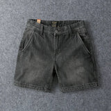 Riolio  Men's Casual Pure Cotton Shorts Summer Thin Five-Point Pants Loose Fit Sport Style No Stretch Comfortable Workwear Shorts