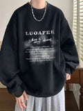 Riolio New Vintage Letter Printed Pullover Hoodies For Men Goth Sweatshirts Streetwear Oversize Hoody Hip Hop Fleece Y2K Clothes