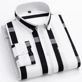 Riolio  New Printed Wide Stripes Fashion Versatile No-iron Anti-wrinkle Casual Comfortable Business Shirt for Men