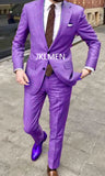 Riolio Men's Suit   Handsome Casual 2 Piece Suit For Men Wedding Tuxedos Notched Lapel Groomsmen  Business  Prom Blazer