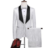 Riolio  Large Size Men's Three-Piece Suit Casual Business Hostwear Tailored Fit Cotton Blend Fabric for Wedding And Banquet
