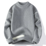 Riolio  Autumn Winter Mens O-Neck Sweater Casual Men Warm Cashmere Knitted Pullover Classic Men Loose Fit Themal Knitwear Work Sweaters