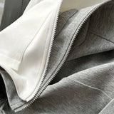 Riolio  High street sleeveless jacket hoodies women college style streetwear summer grey jackets for women y2k casual short sleeve coat