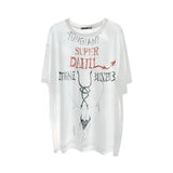 Riolio  Mens T-Shirt Thin Breathable Graffiti Print Casual T-Shirt Streetwear Fashion Daily Simple Short-Sleeved Top Men'S Clothing