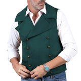 Riolio  Men Vest Brown Double Button Frosted Velvet Waistcoat For Banquet Birthday Wedding Business Work Formal Set Men Suit Vest