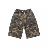 Riolio  Retro Workwear Camouflage Shorts Loose Fit High Street Style Spring Summer Casual Straight Leg Mid Waist Teenage Fashion