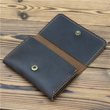 Riolio Handmade Vintage Genuine Leather Men Wallet Men Purse Cowhide Leather Short Card Wallet For Male Money Clips Money Bags