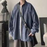 Riolio  Retro Plaid Shirt Men's Trendy Casual All-match Shirt Trendy Thin Jacket Top