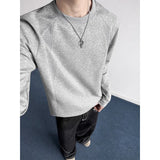 Riolio  Spring Long Sleeved T-shirt Men Fashion Black Casual T-shirt Men Streetwear Korean Loose Round Neck White T Shirt Mens Top