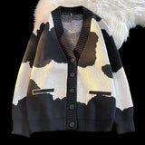 Riolio Open Front Button V Neck Long Sleeve Sweater Women Basic Shirt Men Warm Soft Coat Autumn Winter Tops Casual Knit Jacket Cardigan