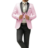 Riolio  Men's 3 Piece Tuxedo Suit Set with Shawl Lapel Blazer Vest And Pants High Quality Regular Fit for Wedding Business Prom