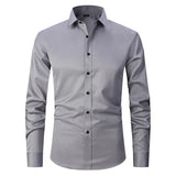 Riolio Purple Men's Bamboo Fiber Dress Shirt Brand New Slim Fit Long Sleeve Chemise Homme Non Iron Easy Care Formal Shirt For Men