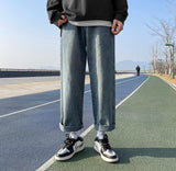 Riolio Spring brand straight loose trouser  Korean High street men and women can wear denim classic fashion trend boys girls jeans