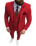 Riolio  Men's Suit 3 Piece Slim Fit Single Breasted Tuxedos for Wedding Formal Business Men Groomsman Blazer+Vest+Pant