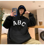 Riolio Letter Print ABC Men's Hoodies 2025 Autumn new sudadera hombre Korean Fashion Harajuku Pullover Hip Hop Long Sleeve Hooded