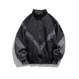 Riolio American Retro Zipper Jaet Men's Spring Autumn Casual Loose Fit Youth Waterproof Ox Fabric Long Sve Stand Collar