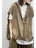 Riolio  Men's Summer New Loose Thin Fashionable Vest Design Sense Top Hoodie Trendy Outerwear Casual Youthful Style Daily Wear