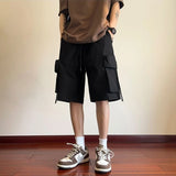 Riolio  New Men's American Workwear Shorts for Summer Casual Wear with Large Pockets Mid-Length Straight Leg Slimming Versatile Outdoor