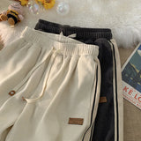 Riolio New Baggy Striped Corduroy Sweatpants Autumn Men Casual High Street Harem Trousers Gym Y2K Vintage pantalones de mujer