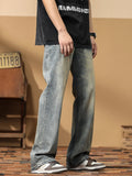 Riolio New Summer Straight Baggy Jeans Men Wide Leg Denim Trousers Streetwear Retro Style Blue Casual Cotton Loose Long Jean Pants