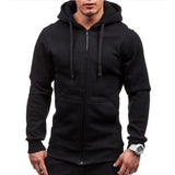 Riolio New Men's Casual Hoodie Zipper Hoodie Coat Fashion Trend Solid Color Cardigan Fitness Hoodie Comfortable