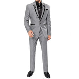 Riolio  Casual Business Men Suits for Wedding 3 Pieces Suits Man Groom Tuxedos Slim Fit Peak Lapel Terno Masculino Costume Homme