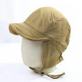 Riolio  Men And Women Winter Warm Ear Protection Hat with Lining And Drawstring Cap Soft Plush Hat for Cold Weather Outdoor Skiing
