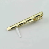 Riolio  New Men's 5cm Metal Gold Slim Tie Bar Wedding Party Business Accessory Stainless Steel Material Tie Clip Clamp Irregular Design
