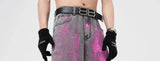 Riolio Coated Jeans Men's American High Street Wasteland Gray Wide-leg Pants Men Women A-type Smoke Gray Floor Pants 2025