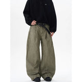 Riolio Men's Green Gothic Y2k Baggy Jeans Harajuku Aesthetic Japanese 2000s Style Emo Denim Trousers Vintage Jean Pants Trashy Clothes