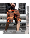 Riolio  Men's New Elastic High Waist Loose Work Camouflage Casual Multi-pocket Sports Shorts