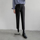 Riolio  Trendy Youth Men's Pants Straight Leg Suit Trousers Korean Style Slim Fit Casual Fashionable Nine Points