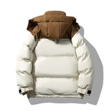Riolio Coat Man Winter Jacket Men Hooded Casual Loose Warm Parkas New Mens Solid Hooded Collar Thickened Mens Solid Winter Jacket