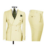 Riolio  Men's Double Breasted Tuxedo Suit Shawl Lapel Slim Fit 2 Piece Blazer & Pants Formal Business Luxury Suits Casual Wedding Groom