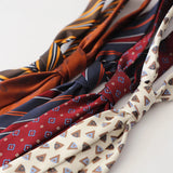Riolio  New Arrival 8CM Navy Striped Neck Ties For Men Adult Luxury Vintage White Floral Block Neckties Wedding Casual Shirt Cravat