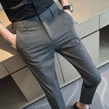 Riolio Summer New Men's Clothing Fashion Casual Versatile Suit Pants Streetwear New Solid Pocket Trendy Business Slim Straight Trousers