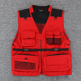 Riolio  New Tactical Photography Vest Cool Multi-Pocket Printed Vest Outdoor Fishing Group Advertising Vest Loose Fit Zipper Closure...