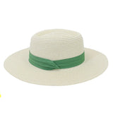 Riolio  Flat Concave Top Paper Straw Hat Spring Summer Women Men Wide Brim Beach Sun Hat Boater Style Fedora Party Cap Sombrero Hombre
