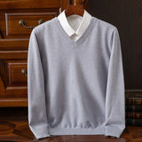 Riolio  Super Cashmere Sweater Men Thick Pullover Autumn Winter Warm Classic V-neck Clothes Male Jumper Jersey Hombre Pull Homme 4XL