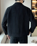 Riolio Korean Style Fashionable High-end Jacket Men's Spring Autumn 2025 New Corduroy Top Trendy Handsome Loose Short Lapel Thin Jacket